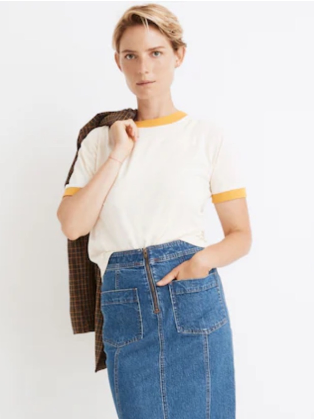 NWOT Madewell Ringer Everyday Crop Tee